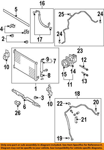 Nissan oem 628231vk0a a/c condenser, compressor & lines-air guide