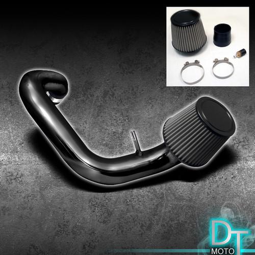 Stainless washable filter+cold air intake fits 97-02 tiburon 4cyl black aluminum