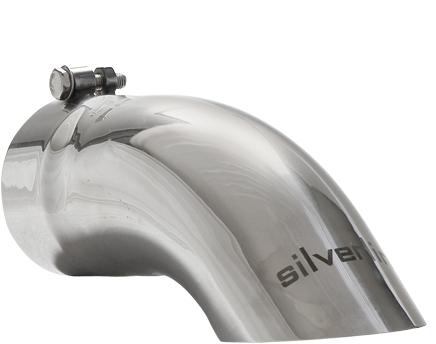 Silverline exhaust turn down 4" inlet clamp-on 4" outlet polished t304 tk4012tdb