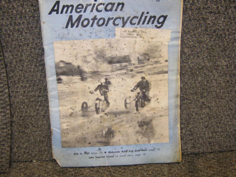 American motorcycling magazine march 1962 ahrma  literature vintage racing