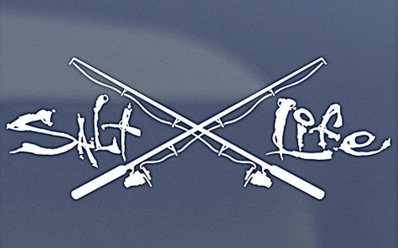 Salt life signature fishing pole truck window exterior vinyl decal sticker - new