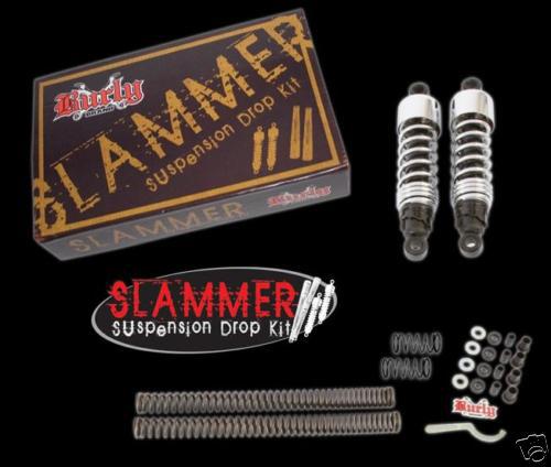 Burly slammer 4 harley dyna 91-05 front lowering kit and springs rear shocks