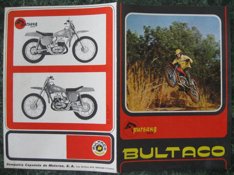 Bultaco pursang 250 - mk3 1968 brochure approx 13"x 9" fully opened - 4 pages !