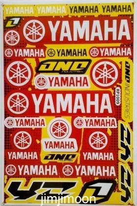 Yamaha yellow dirt bike racing motorcycle sticker kit decal red white helmet 445
