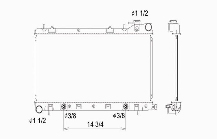 Replacement radiator 99-02 subaru impreza forester automatic 2.5l h4 45199fc340