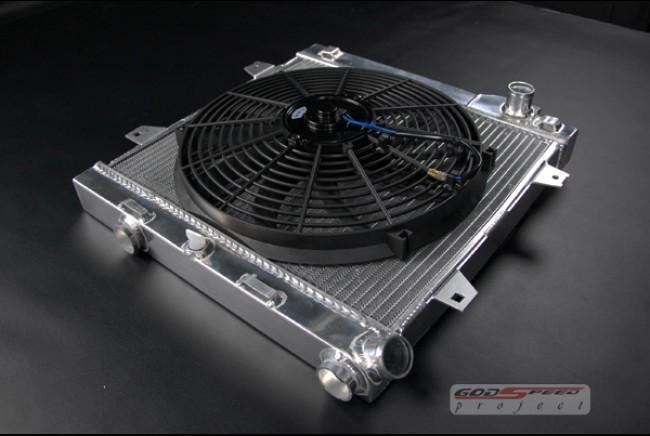 Gsp 88-91 bmw e30 m3 aluminum racing performance radiator 3 series w slim fan