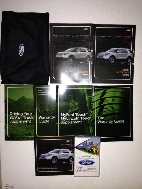 2012 ford explorer owner's manual with case, usb/sd combo pack and dvd