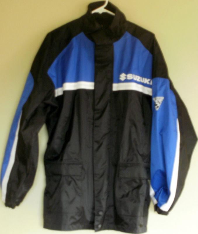 Suzuki~black & blue~motorcycle jacket~men's medium~windproof~waterproof