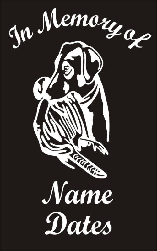 In memory of duck hunting labrador retriever vinyl decal window sticker qty 4