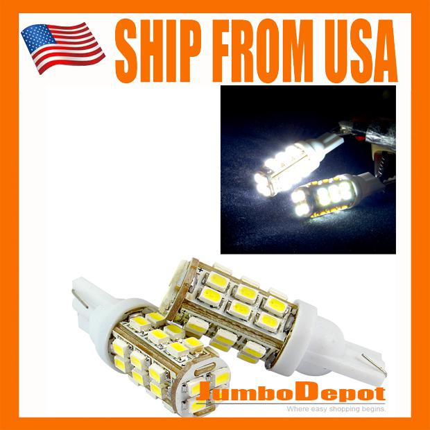 Us 2pcs 12v 25 smd w5w 657 m158 white led light wedge bulb reading indicator