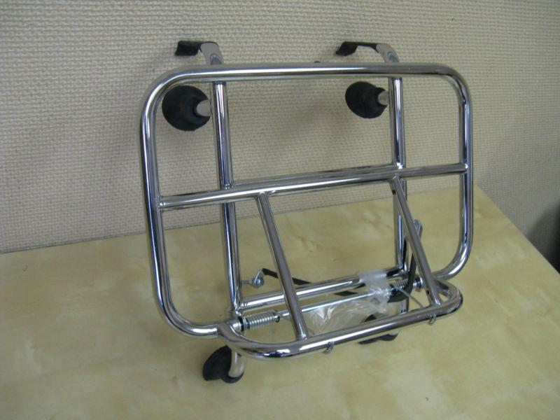 Vespa lx50 lx125 lx150 - chrome folding front carrier rack - cuppini italy