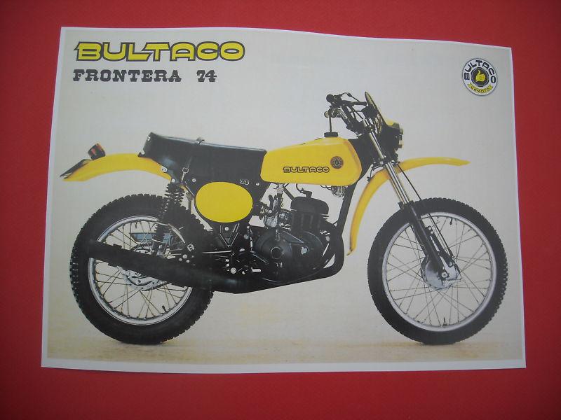 Bultaco frontera 74, 174-b, photocopy factory sales brochure, size a4 