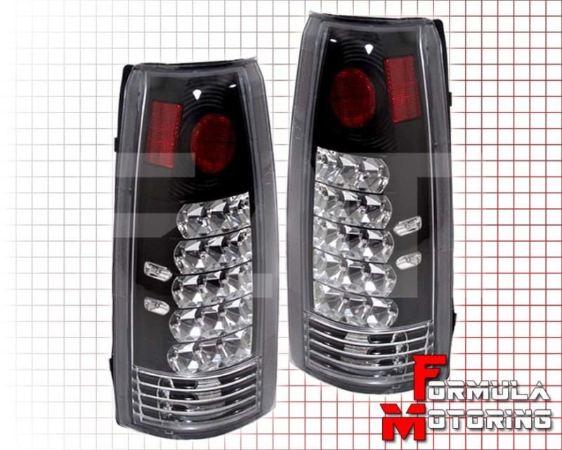 88-98 chevy c/k c10 k10 1500/2500 led tail lights black/clear silverado sierra