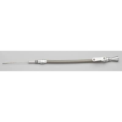 Lokar dipstick w/ tube engine braided stainless steel/aluminum natural chevy bb