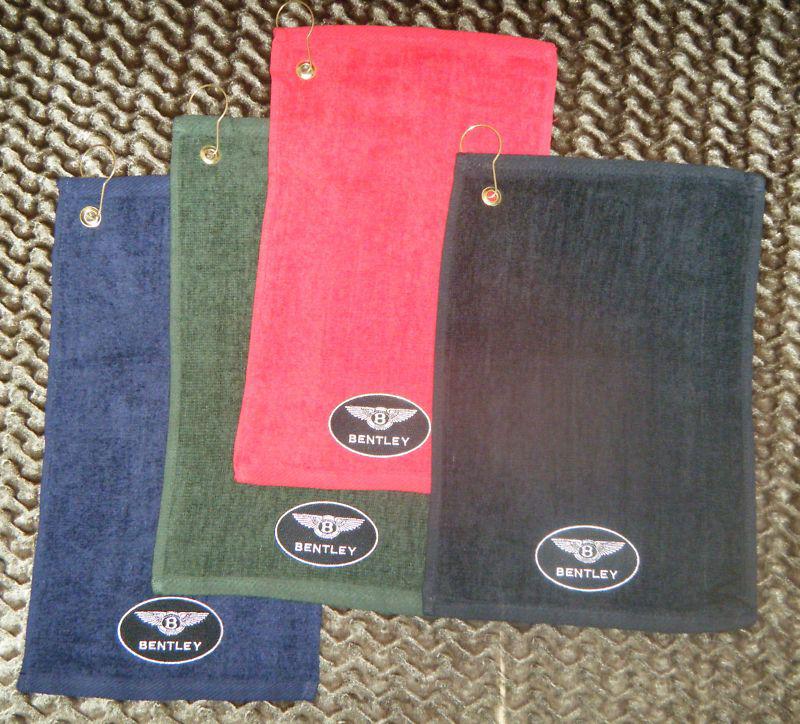 Bentley rolls royce - cotton golf towel towels w/ hook & grommet attach to bag !