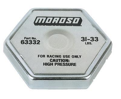 Moroso 63332 radiator cap steel octagon moroso logo 33 psi each