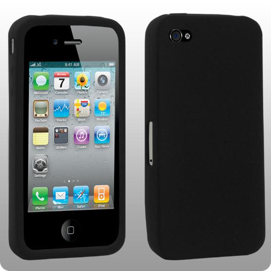 Neuf noir housse etui coque silicone pour iphone 4 4g