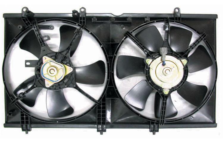 Ac condenser radiator cooling fan assembly 03-07 04 05 06 mitsubishi lancer 2.0l