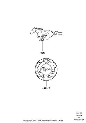 5r3z6342528aa emblem 05 06 07 08 09 mustang