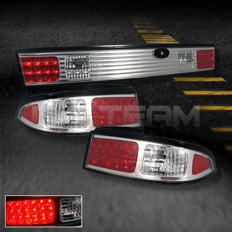 95-98 240sx 180sx s14 led chrome tail lights +trunk pcs lamps left+right