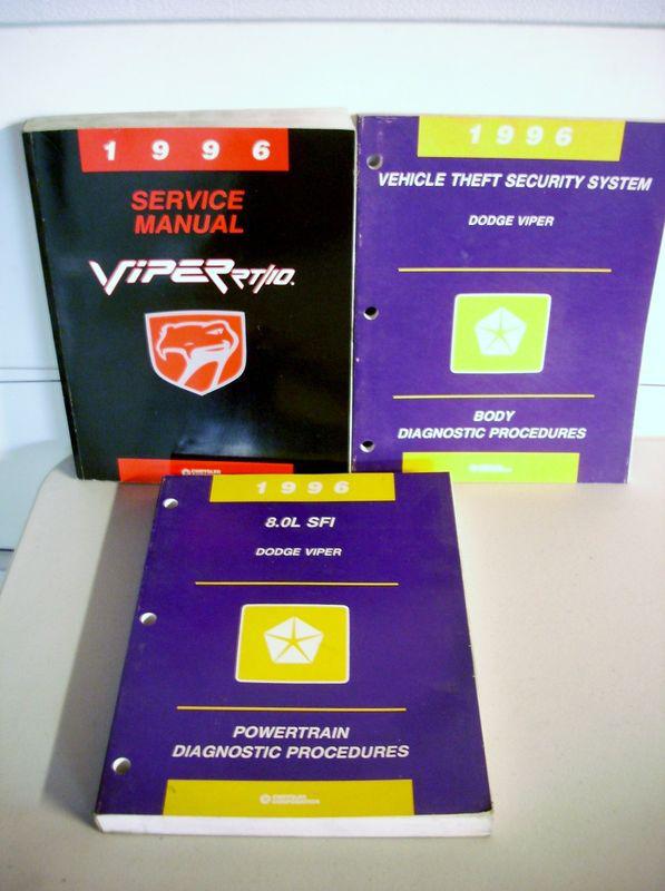 1996 96 dodge viper r/t 10 service shop repair manual book