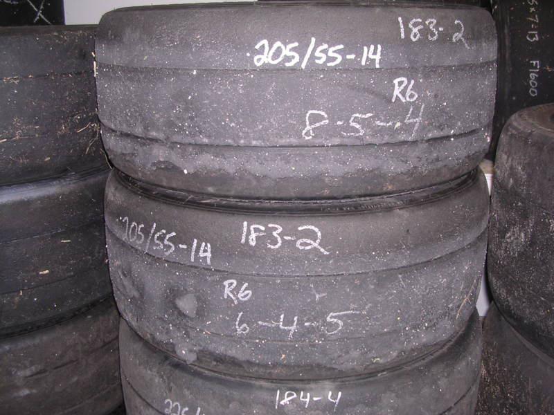 183-2 usdrrt hoosier  dot used road race tires 205x55-14 