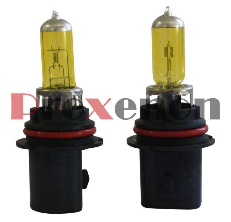 9007-hb5 yellow 12v xenon halogen auto headlight #et1 lamp 2 bulbs high low beam