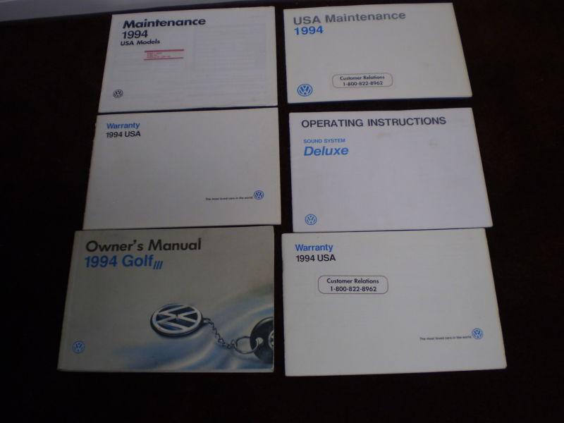 1994 vw volkswagen golf complete car owners manual books guide all models