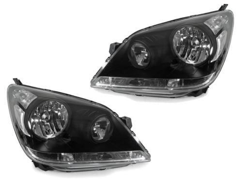 2005-2009 honda odyssey van dx / lx / ex crystal black housing clear headlights