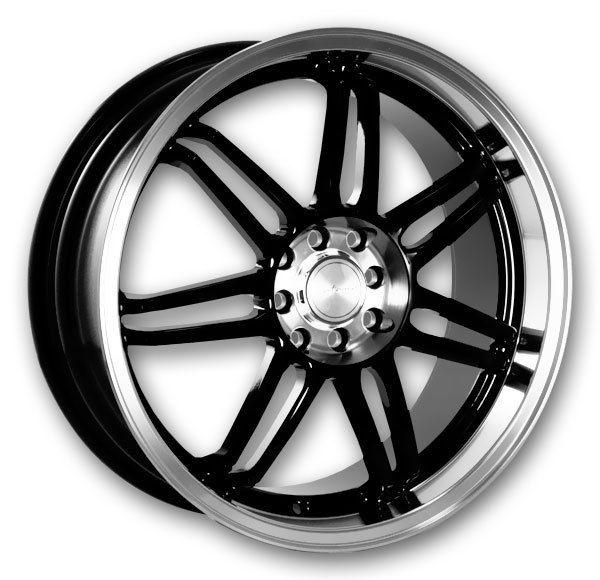 Katana gf7 18x7.5 black machine lip 4x100 4x114.3 +45