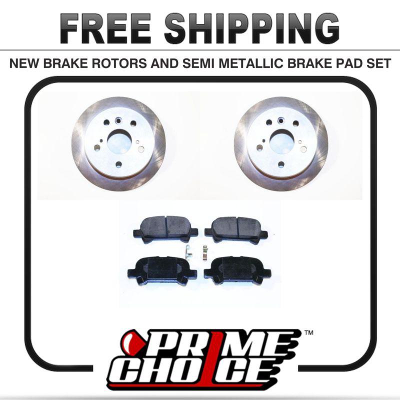 Premium rear metallic brake pads and disc rotors complete kit left & right pair