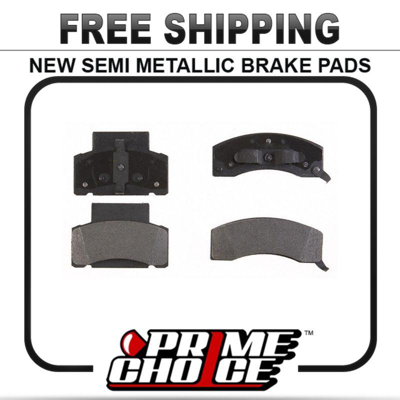 New premium complete set of front metallic disc brake pads with shims