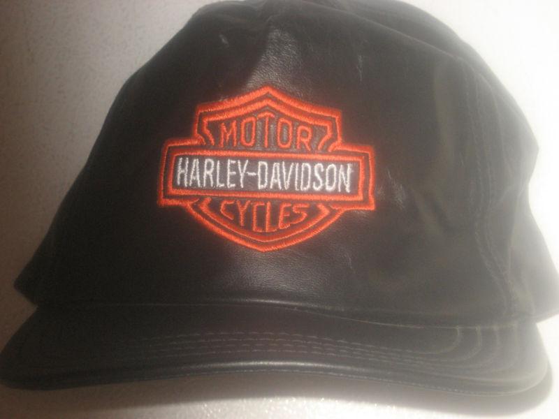 Very clean genuine leather harley davidson men's one size fits all baseball hat