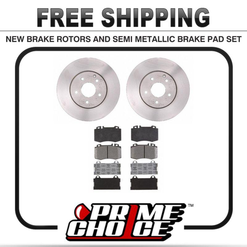 Premium front metallic brake pads and disc rotors complete kit left & right pair