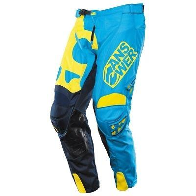 2014 answer skullcandy blue/yellow mx pants adult and youth