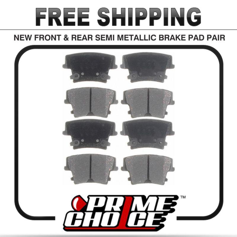 New front & rear set premium semi metallic disc brake pads