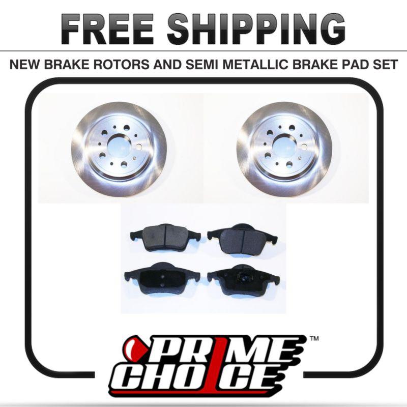 Premium rear metallic brake pads and disc rotors complete kit left & right pair