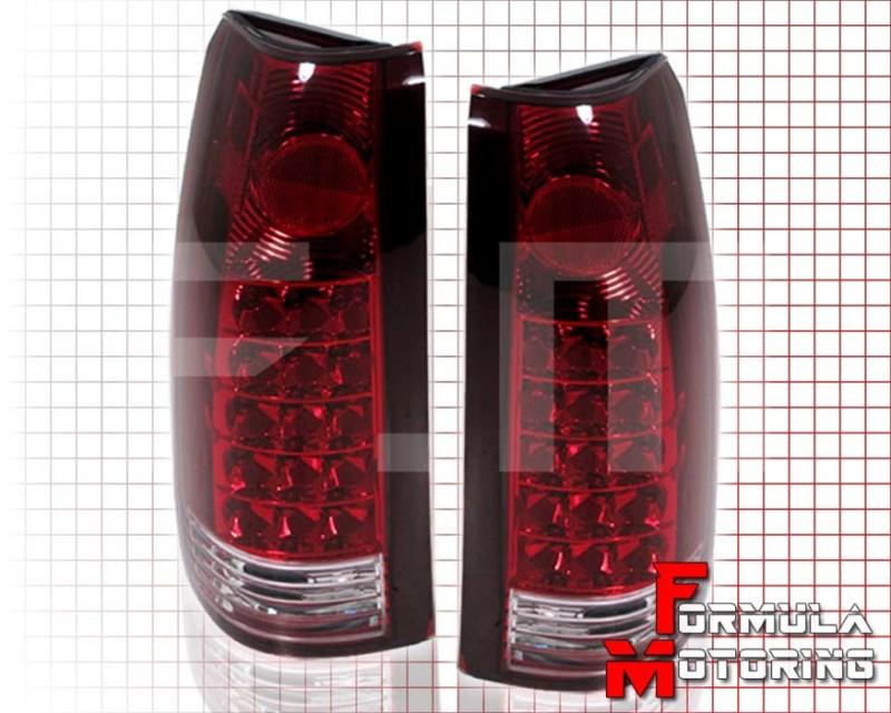 88-98 chevy c/k c10 k10 1500/2500 led tail lights red/clear silverado sierra