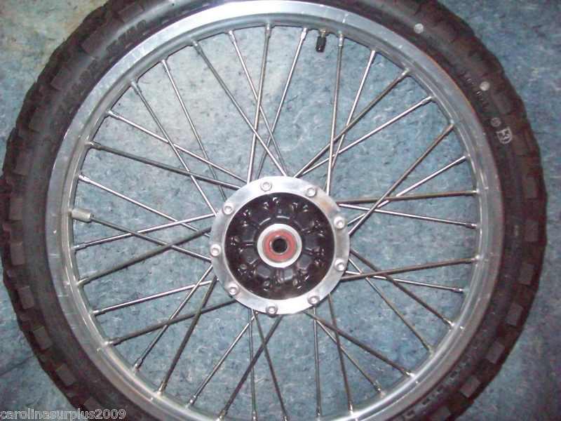 Kawasaki 2011 klr 650, front rim, tire. hub, spoke assembely