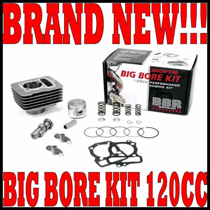 Bbr big bore engine kit 120cc cam 1981-2013 honda xr100 & crf100