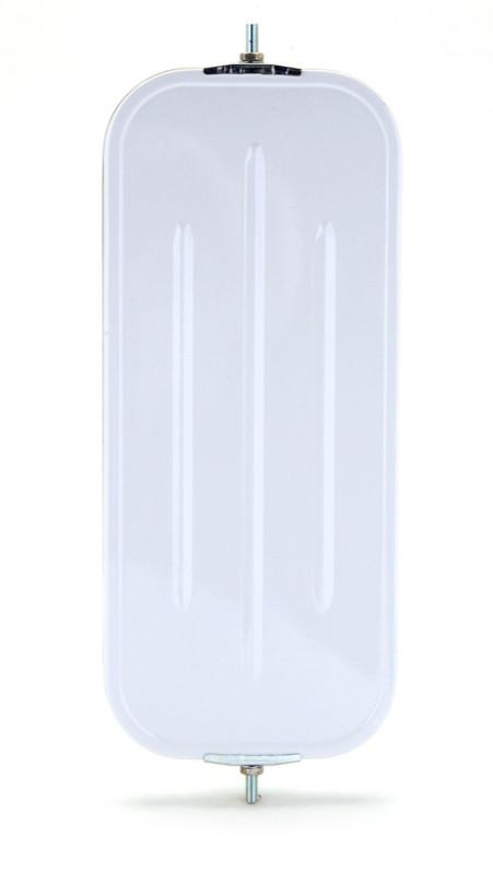 Grote 16091 - 7" x 16" flat ribbed-back west coast mirror - white