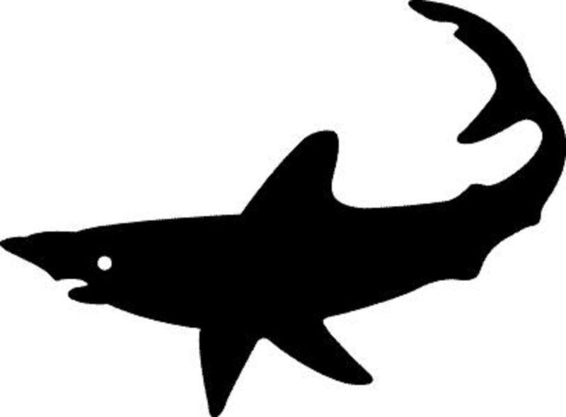 Shark silhouette 8" car truck window vinyl sticker decal choose color 0112