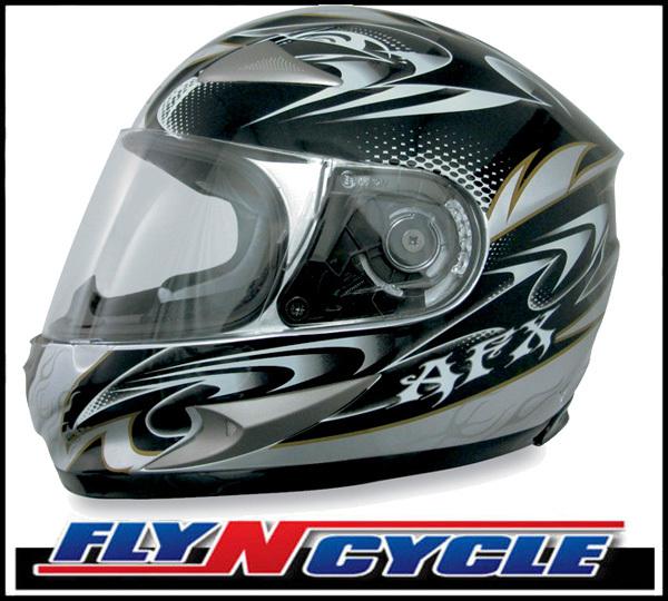 Afx fx-90 silver w-dare small full face motorcycle helmet dot ece