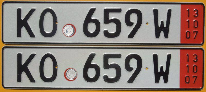 German zoll red band license plate pair audi bmw volkswagen saab mercedes benz