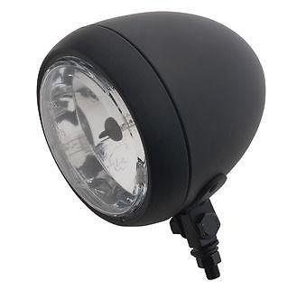 Black smooth 4 1/2" bottom mount headlight for harley davidson & customs