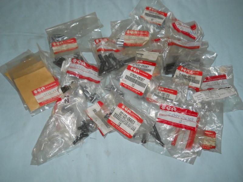 Nos suzuki bolts screws tappets etc lot 105 pcs