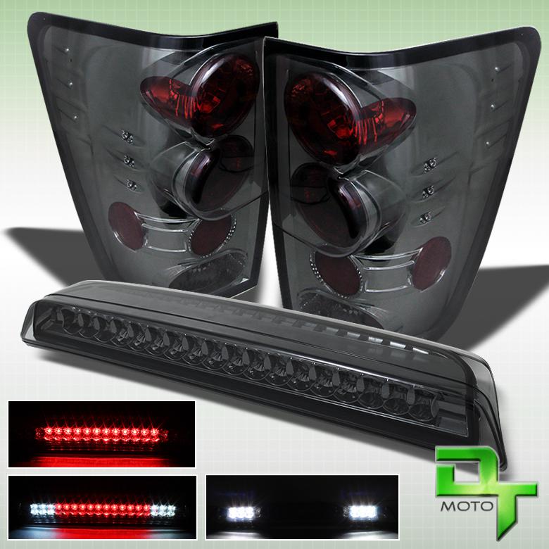 Smoke 04-13 nissan titan pickup altezza tail lights lamps+3rd led brake light