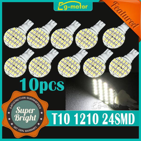 10x t10 w5w 147 152 1210 3528 24smd car reading license plate led light bulbs