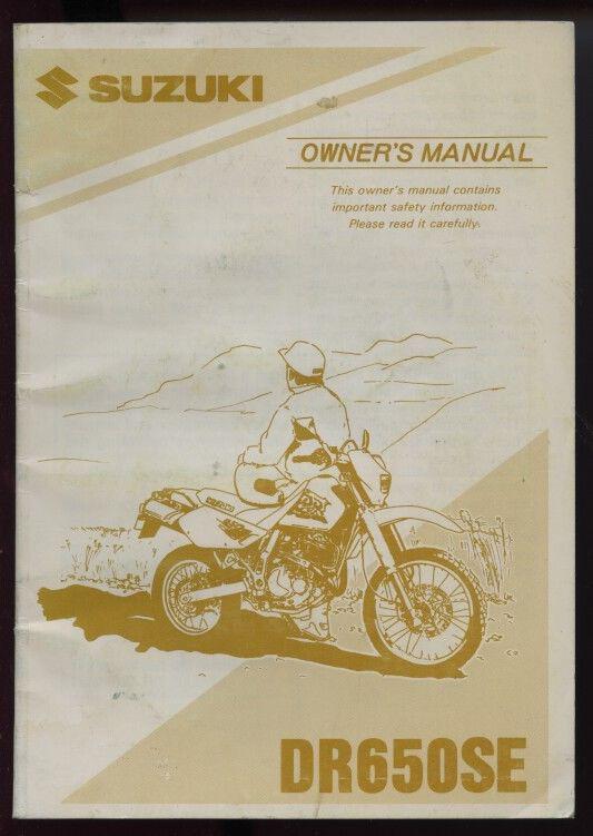 1996 suzuki dr650se owner's manual