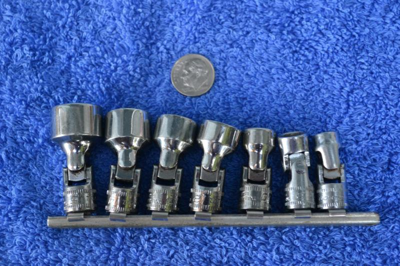 Snap on tools 1/4" dr metric universal swivel socket set 7 8 10 12 13 14 15mm